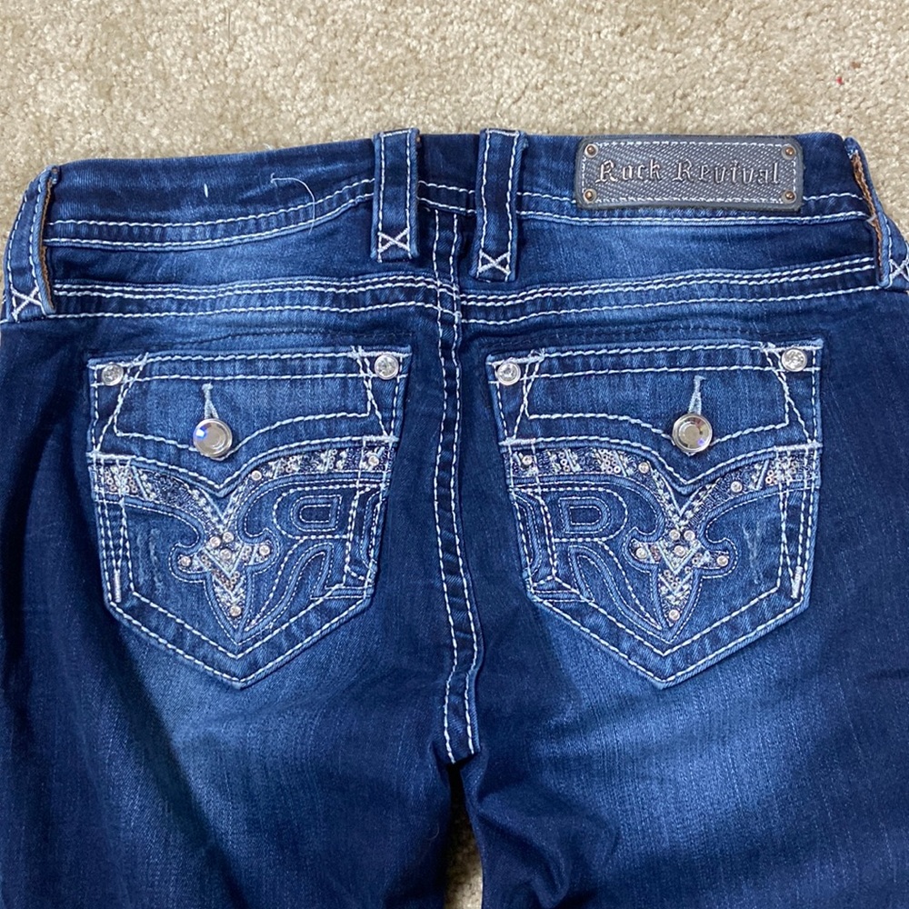 NEW Rock Revival vintage Y2K Sundee Mid-rise Boot cut jeans embellished 2000’s